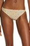 Tory Burch 286037 Basket Weave Print Ring Bikini Bottoms, Size Large - Orange