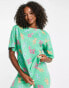 ASOS DESIGN Tall dino & lobster oversized tee & legging pyjama set in green