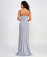 Juniors' Glitter Draped Front Gown