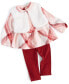 ფოტო #1 პროდუქტის Baby Girls Faux Fur Vest, Flannel Top and Pants, 3 Piece Set, Created for Macy's