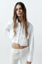 Gabardine fabric cropped shirt