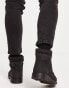 River Island zip detail biker boots in black