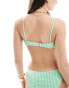 & Other Stories v-shape gingham bikini top in green