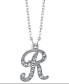 Фото #14 товара 2028 silver-Tone Crystal Initial Necklace 16" Adjustable