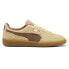 Фото #1 товара Puma Palermo Hairy Lace Up Mens Beige Sneakers Casual Shoes 39725101