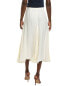 Oscar De La Renta Pleated Silk A-Line Skirt Women's