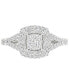 ფოტო #3 პროდუქტის Diamond Cluster Double Halo Engagement Ring (1/2 ct. t.w.) in 14k White Gold