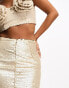 Фото #3 товара Collective the Label Petite exclusive embellished maxi skirt co-ord in champagne