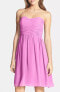 Фото #1 товара Donna Morgan 191467 Womens Chiffon Strapless Fit & Flare Dress Pink Size 6