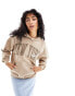 Фото #1 товара Pull&Bear New York graphic oversized hoodie in beige