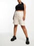 Фото #1 товара Only Curve linen shorts in cream