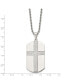 Polished Laser Cut Cross Dog Tag on a Rope Chain Necklace