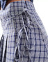 COLLUSION wrap mini kilt in blue check