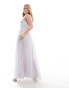 Anaya Bridesmaid tulle one shoulder maxi dress in lilac lila, 40 - фото #2