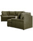 Фото #8 товара Wrenley 170" 3-Pc. Fabric Sectional Full Sleeper Cuddler Chaise Sofa, Created for Macy's