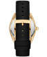 ფოტო #3 პროდუქტის Women's Janelle Multifunction Black Leather Strap Watch 36mm