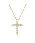 ფოტო #1 პროდუქტის Suzy Levian Sterling Silver Cubic Zirconia Mini Cross Pendant Necklace