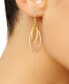 ფოტო #2 პროდუქტის Polished Interlocking Orbital Oval Drop Hoop Earrings in 10k Gold