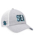 Фото #2 товара Women's Heather Gray, White Seattle Kraken Iconic Glimmer Trucker Snapback Hat