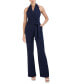 Women's Pinstripe Halter Jumpsuit