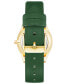 Фото #2 товара Women's Quartz Green Faux Leather Band Watch, 36mm