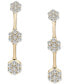 ფოტო #6 პროდუქტის Diamond Triple Flower Cluster Drop Earrings (1-1/2 ct. t.w.) in 14k Gold, Created for Macy's