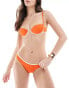 Free Society contrast high leg bikini bottom in bright orange and white