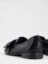 ASOS DESIGN Wide Fit Mentor bow flat shoes in black