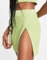 ASOS DESIGN co-ord knitted wide rib mini skirt with split side detail in green