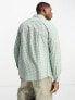 Farah Larsen long sleeve seersucker shirt in mallard green