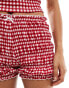 Reclaimed Vintage mini short with ruching in red gingham Красный, M - EU 40-42 - фото #5