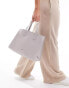 Фото #4 товара PASQ structed wide tote bag with detachable crossbody strap in grey