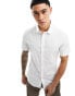 Фото #1 товара ASOS DESIGN skinny short sleeve poplin shirt in white