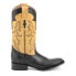 Фото #1 товара Ferrini Nash Ostrich Square Toe Cowboy Mens Black, Yellow Casual Boots 11493-04