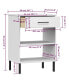 Console Cabinet with Metal Legs White Solid Wood Pine OSLO