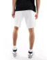 Hollister 9inch tech logo sweat shorts in white