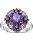 ფოტო #3 პროდუქტის Amethyst (2-1/8 ct. t.w.) & Pink Amethyst (7/8 ct. t.w.) Cluster Ring in Sterling Silver