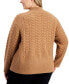 Фото #2 товара Plus Size Cable-Knit Mock Neck Sweater