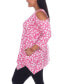 ფოტო #4 პროდუქტის Plus Size Leopard Cold Shoulder Tunic Top