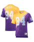 Фото #1 товара Men's Randy Moss Gold, Purple Minnesota Vikings Retired Player Name and Number Diagonal Tie-Dye V-Neck T-shirt