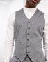 Noak skinny premium fabric waistcoat in blue micro texture with stretch