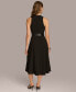 ფოტო #2 პროდუქტის Donna Karan Women's Belted Sleeveless A-Line Dress