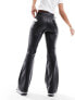 Фото #9 товара Hollister faux leather flared trouser in black