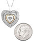 Фото #4 товара Macy's diamond Accent Two-Tone Heart Pendant Necklace in Sterling Silver and 10k Gold