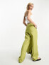 4th & Reckless strap waist detail tailored trouser co-ord in green
