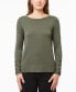 ფოტო #1 პროდუქტის Women's Fine Gauge Boat-Neck Buttoned-Cuff Sweater