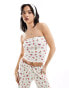 Фото #4 товара ASOS DESIGN waffle wide leg trouser co-ord in fruit print