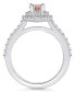 ფოტო #3 პროდუქტის Morganite and Diamond Accent Halo Ring in 14K White Gold