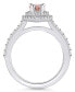 Фото #3 товара Morganite and Diamond Accent Halo Ring in 14K White Gold