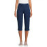 Фото #1 товара Real Size 19" Pull On 2 Pocket Stretch Capri Pant Women's M (8-10) Blue Cotton